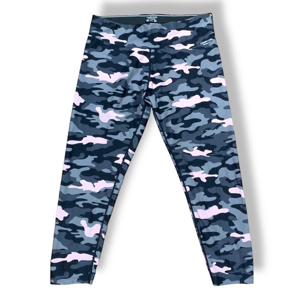 Calvin Klein Performance Leggings Lot of 2 Camouflage Pink Blue Gray Wicking LG - Picture 10 of 16